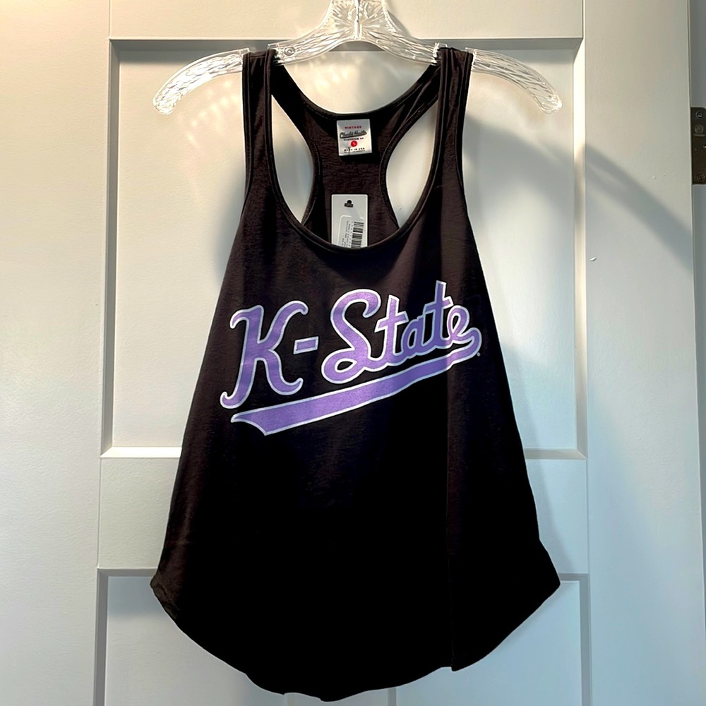 Charlie Hustle Black & Lavender K-State Tank